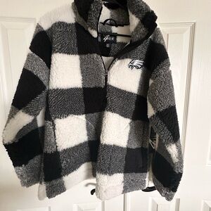 NWT Women’s Philadelphia Eagles Checkered Jacket - Black and White